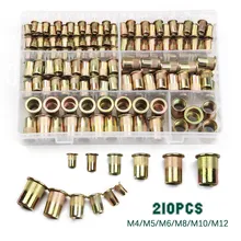 210/165/100 шт углеродистой стали заклепочные гайки M4 M5 M6 M8 M10 M12 заклепки с плоской головкой Гайки комплект гайки вставить Reveting Multi Размеры словосочетания