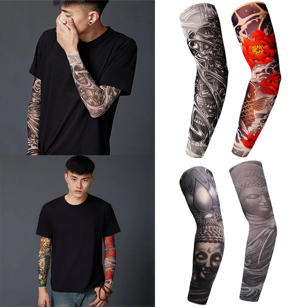 12X Tattoo UV Sun Protection Arm Sleeves Cooling Sleeves Cover for Men & Women 