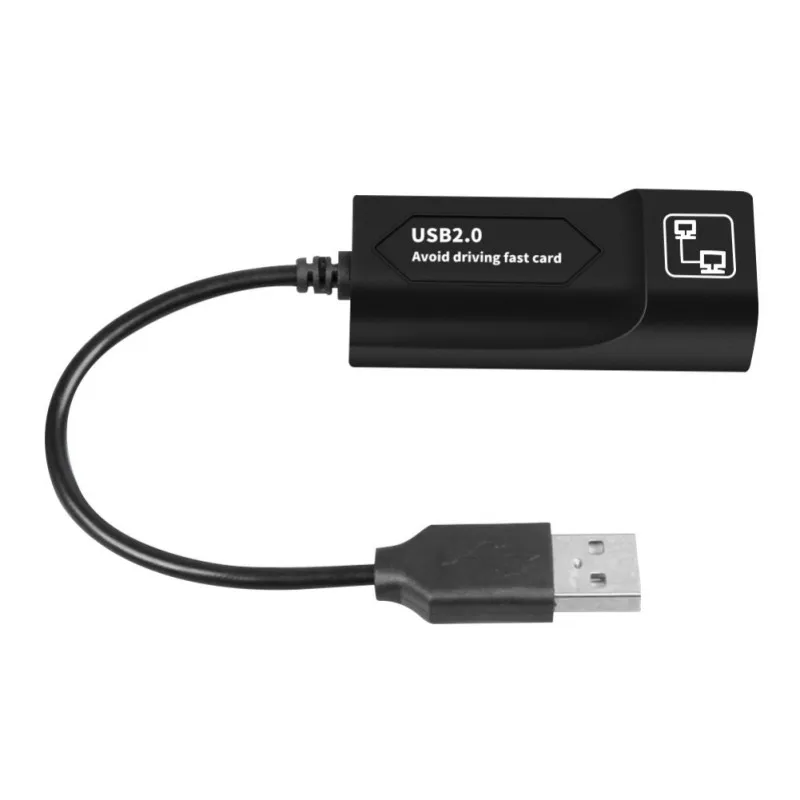 Черный USB 2,0 для RJ45 Ethernet адаптер Сетевая карта LAN карты памяти - Цвет: Черный