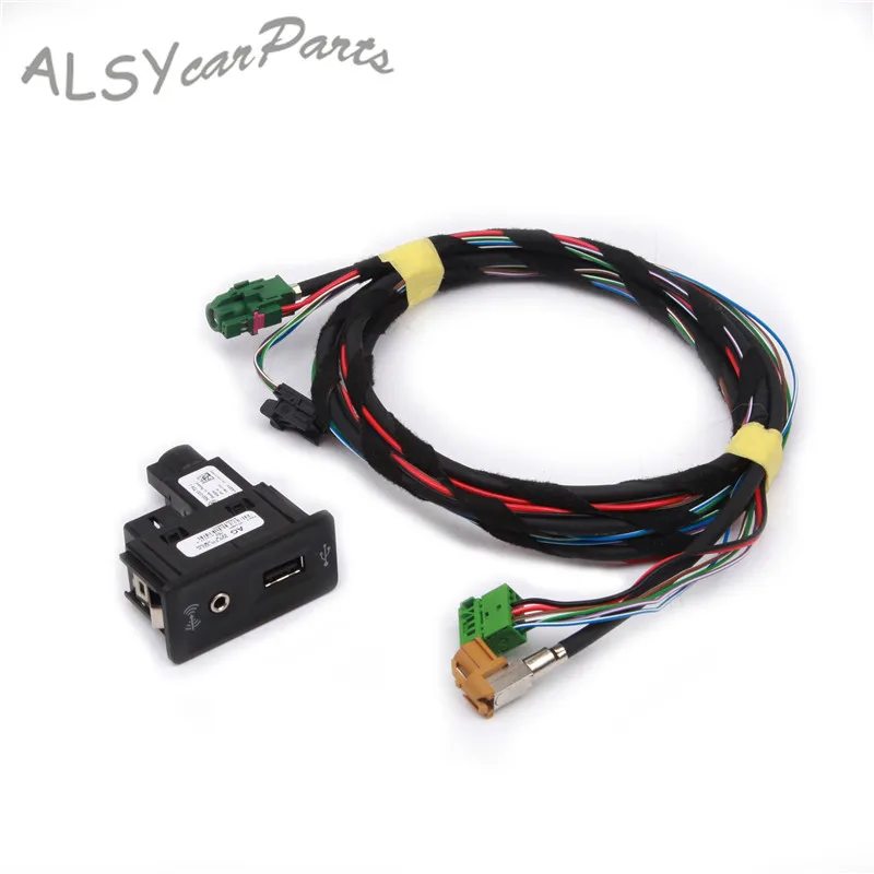 YMM 5G0 035 222 F набор проводов для переключателей CarPlay MDI USB AMI установочная розетка для VW Golf 7 MkII 5G0035222H 5Q0 035 726 E - Цвет: Plug Harness Set
