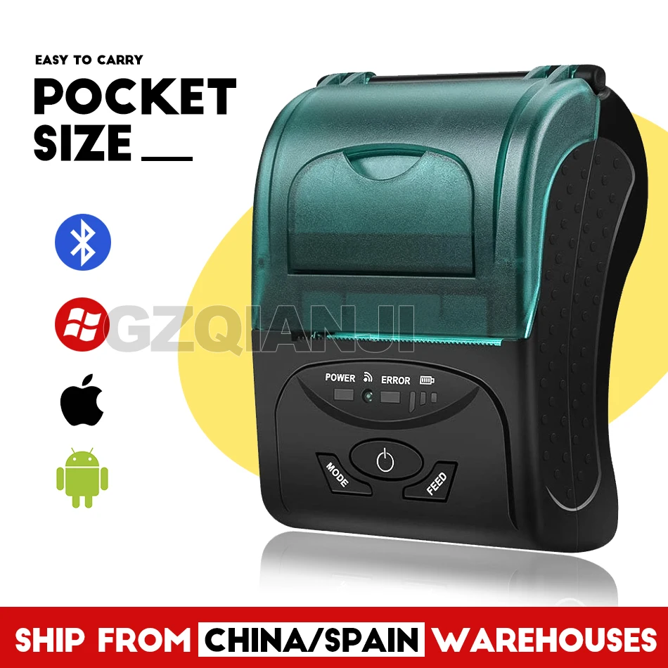 

POS mobile mini portable bluetooth printer thermal pocket Printer 58mm Receipt Loyverse POS wireless printer for android phone