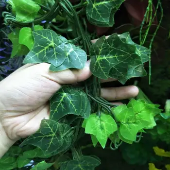 

2.5M Home Decor Artificial Ivy Leaf Garland Plants Vine False Foliage Flowers Creeper Green Ivy Crown Artificial Grass Leaves