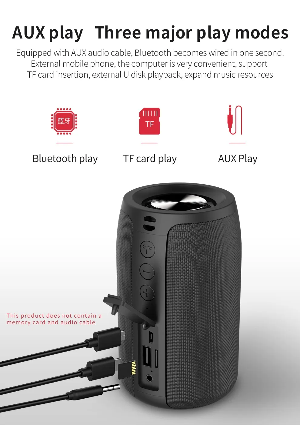 ZEALOT Powerful Bluetooth Speaker Bass Wireless Portable Subwoofer Waterproof Sound Box Support TF, TWS, USB Flash Drive