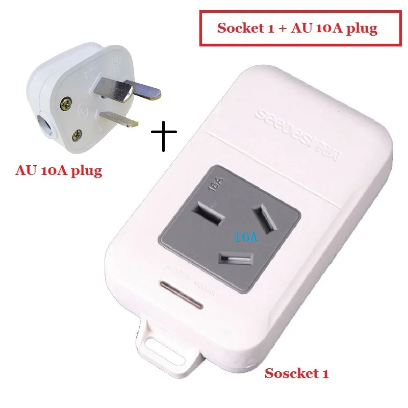 Socket 1-10 AU plug AU/CN Plug 10A/16A силовая полоса бытовая техника Высокая мощность кондиционер проводка расширения питания - Цвет: Socket 1-10 AU plug