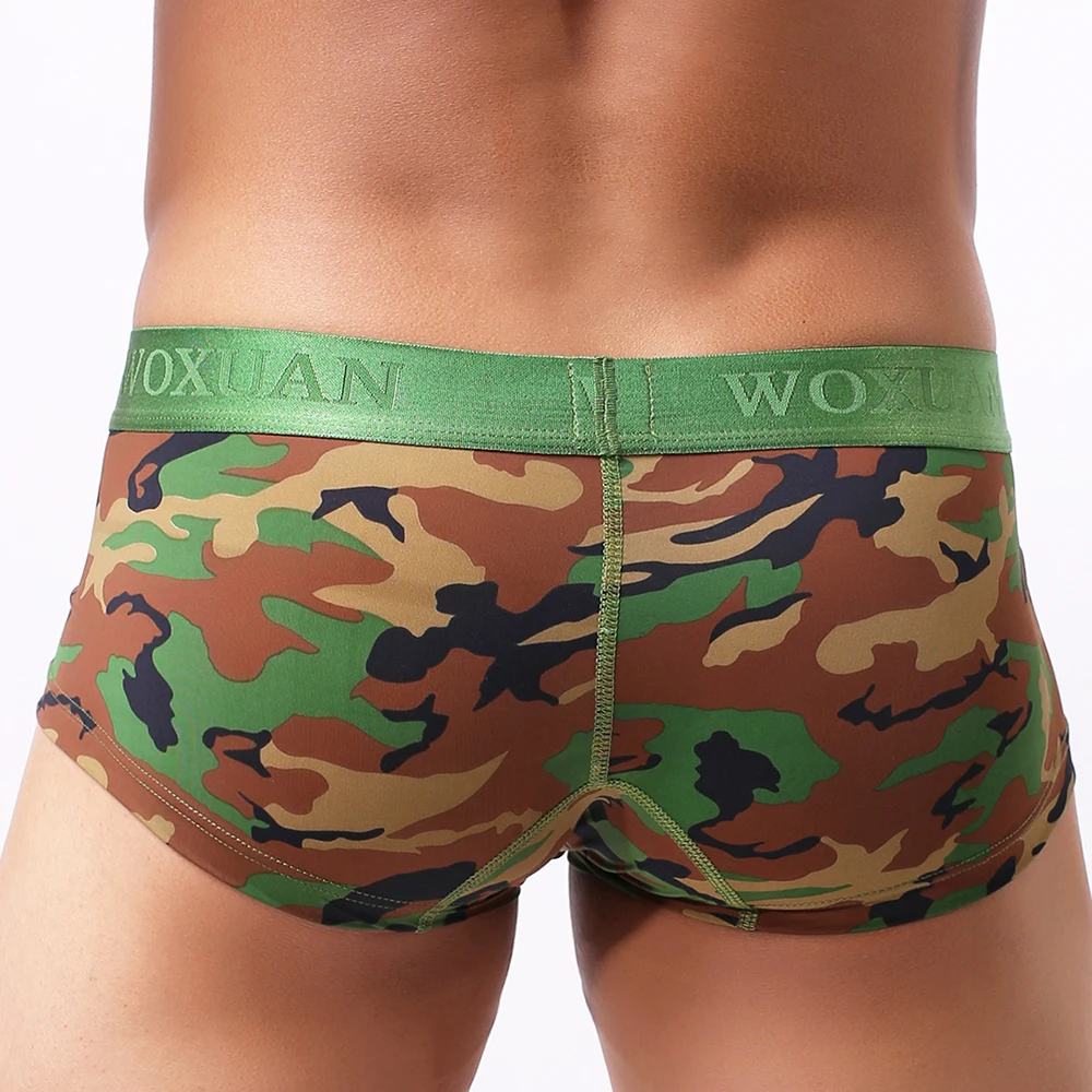 Боксеры мужские камуфляжные дышащие нейлоновые U выпуклые пикантное нижнее