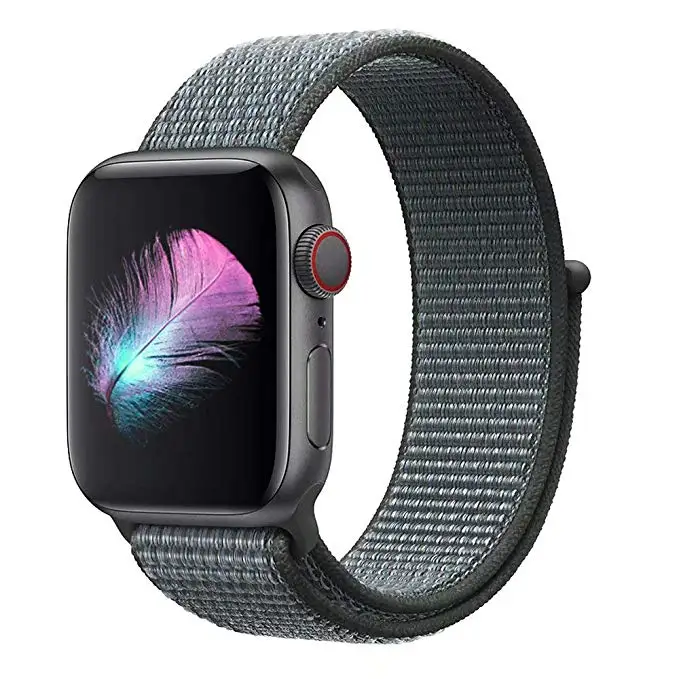 Fog gray Ремни для наручных часов Apple Watch 38/40/42/44 мм браслет наручных часов iWatch серия 5 4, версия 1, 2, 3, ремешок из дышащего нейлона, correa спортивный бесшовный smartwatch band - Цвет ремешка: Fog gray