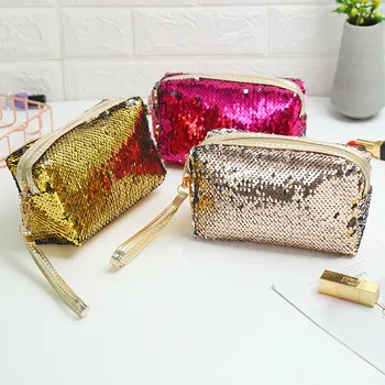 

Portable Daily Use High Quality Women Cosmetic Bag Fashion Sequined Lady Clutch Bag Trevel Storage Bag Make up bag Dropshipping
