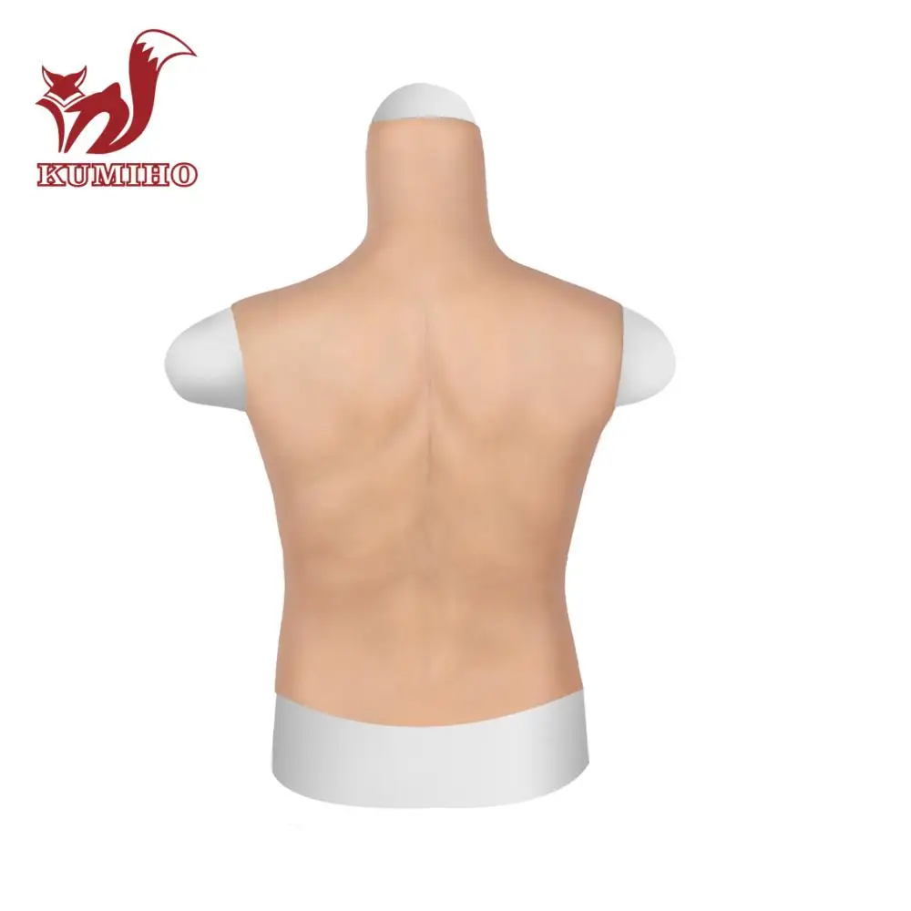 KUMIHO Realistic Silicone Men's muscle suit High Collar Fake Chest Man Artificial Simulation Muscles Version for Crossdresser