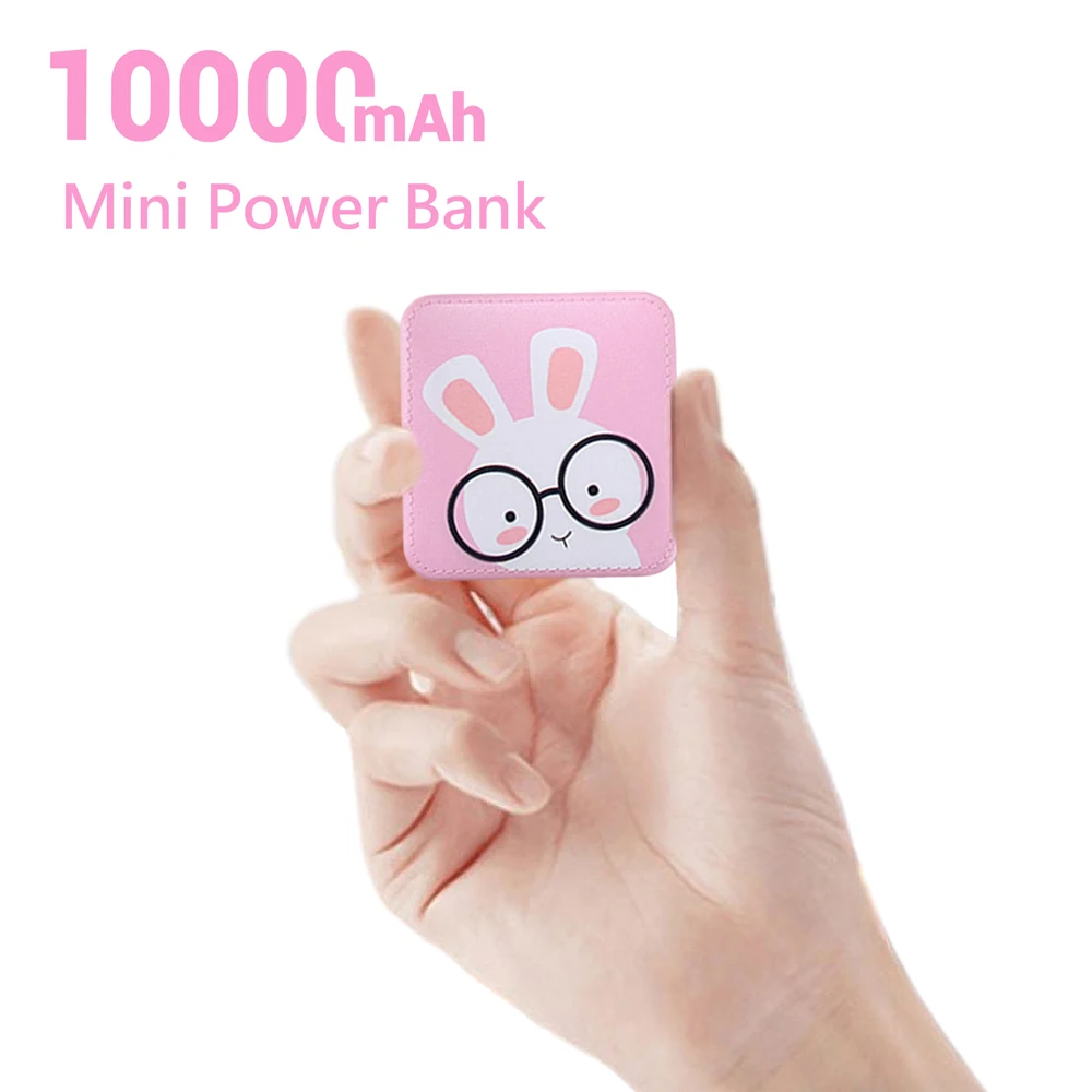 Внешний мини аккумулятор CASEIER 10000 мАч милый внешний с USB подсветкой для iPhone Xiaomi