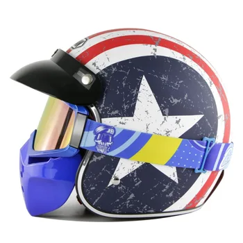 

motorcycle electric vehicle helmet unisex half helmet with mask goggles