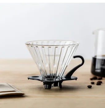 

CAFEDEKONA Coffee Dripper V60 Heat-resistant Glass 1-4cups Coffee Barista Maker Pot Filter Tools Handdrip Brew Cup Coffee Filter