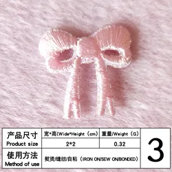Self-Adhesive Cartoon Embroidery Bow Patches - Set of 5 (Pink 5pcs)