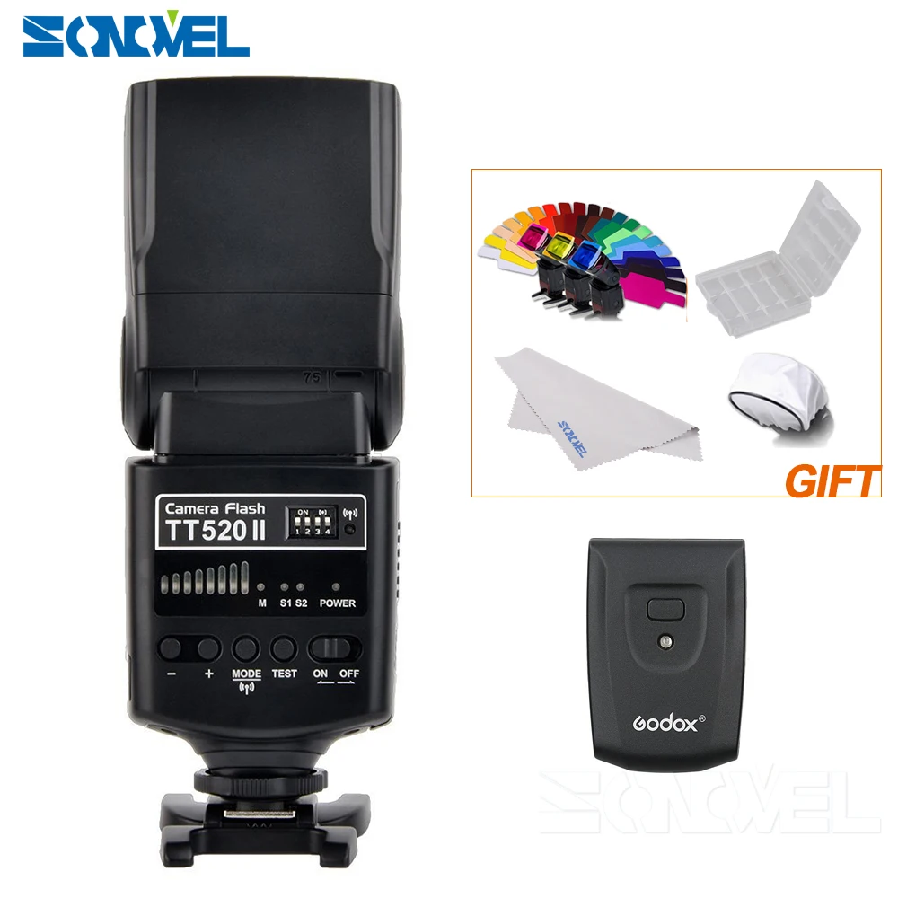 Godox TT520 II Flash TT520II with Build-in 433MHz Wireless Signal for Canon Nikon Pentax Olympus DSLR Cameras | Электроника