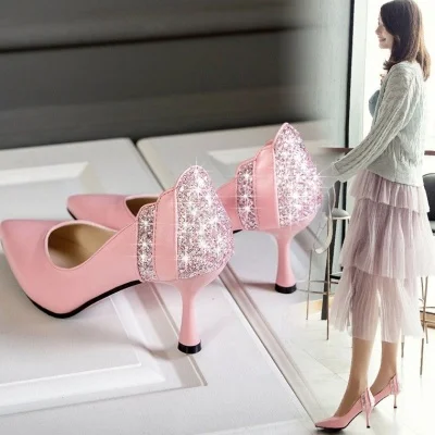 

High heels 2020 spring and autumn new temperament pointed toe shallow mouth shoes women's shoes women's tide