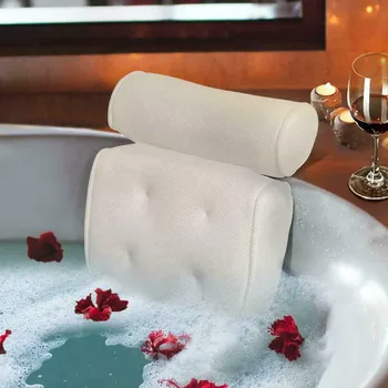

Spa Bath Pillow Breathable 3D Mesh Spa Back Support Spa Bath Pillow with Suction Cups Neck for Home Hot Tub Bathroom Accersories