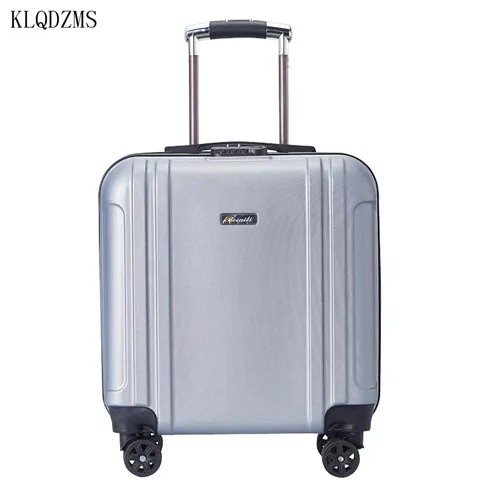 KLQDZMS 20 дюймов ABS+ чемодан на колесах из поликарбоната Дорожный чемодан с кодовым замком сумка багаж с Спиннер - Цвет: Silver