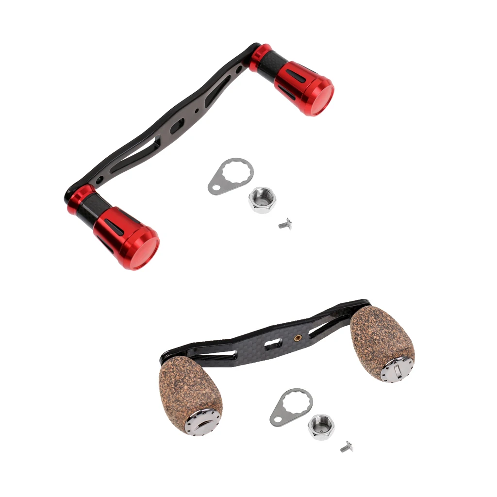 2xFishing катушка ручка углеродное волокно baitcasing катушка ручка запасные части