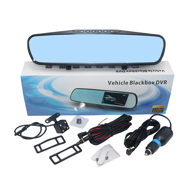 HD 1080P Car Dvr Camera Auto 4.3 Inch Rearview Mirror Digital Video Recorder Dual Lens Registratory Camcorder Can Set Language car dash cam