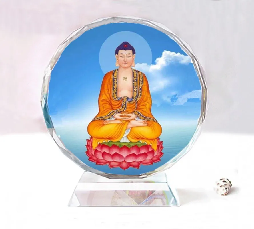 

Shakyamuni, double-sided crystal Buddha decorations, exquisite home crafts decorations, auspicious decorations