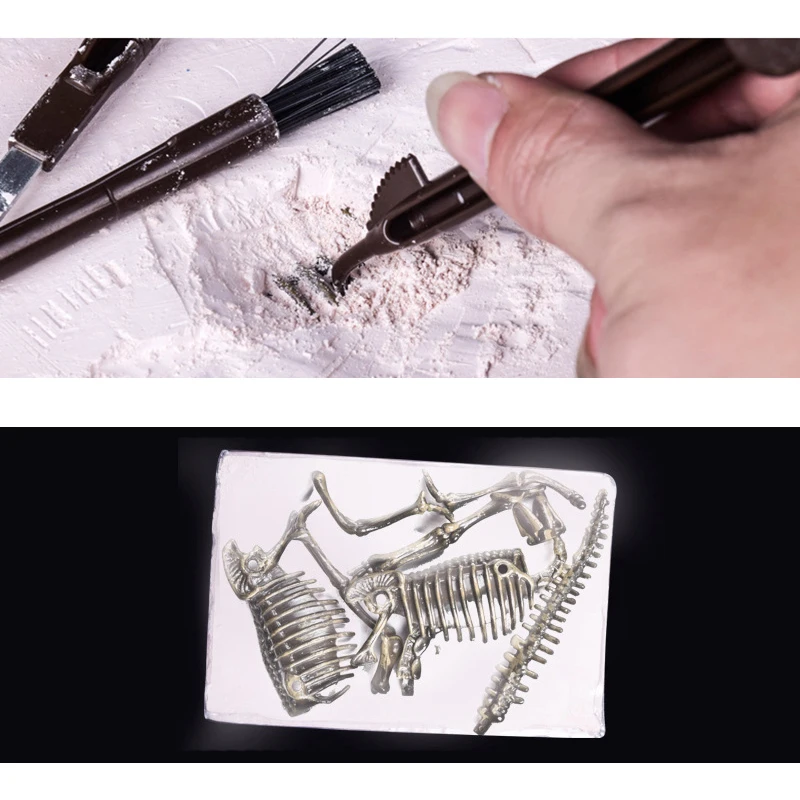 Археология игрушки в виде ископаемых животных динозавра комплект науки копать ископаемого игра собирает Т-Рекс Стегозавр Трицератопс Мамонт модель скелета