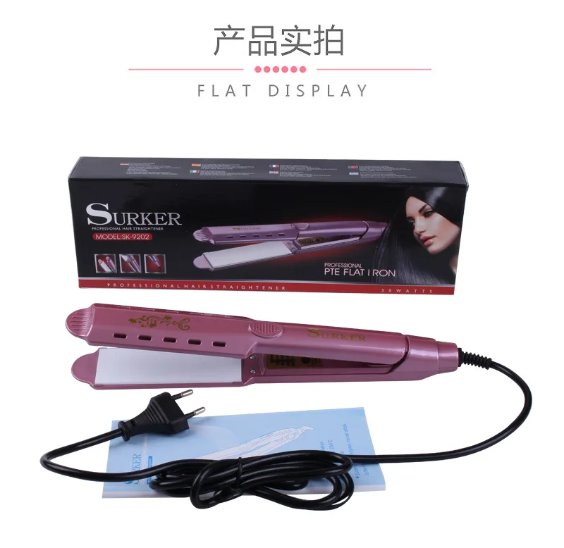 Negative Ion Electric Hair Curler Hair Straighter Fourth Gear Temperature Control Regulation Roll Straight Dual Purpose H