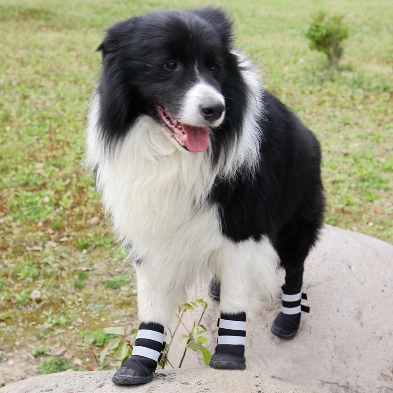 Обувь для больших собак теплая водонепроницаемая Светоотражающая дышащая