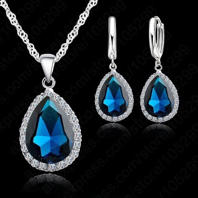 Hottest-925-Sterling-Silver-Necklace-Jewelry-Set-Water-Drop-Cubic-Zircon-Crystal-Necklaces-Wedding-Necklace-Pendants.jpg_640x640 (1) - 副本