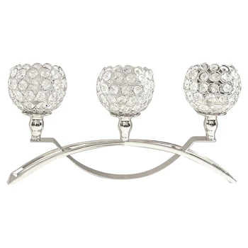 

Dinner Decoration Arch Bridge Shape Modern Wedding Accessories Candle Holder Home Crystal Ball Tea Light Candlestick Romantic