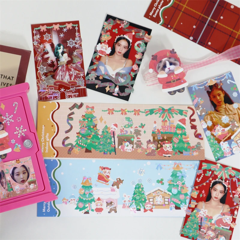 Kawaii Stationery Stickers Christmas Santa Snowman Sticker Junk Journal Diary Planner Decorative Mobile Scrapbooking | Канцтовары для