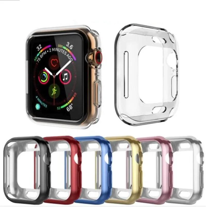 100 шт. защитный чехол для Apple Watch Series 4 40 мм 44 мм мягкий, из ТПУ, защитный чехол Аксессуары для бампера с розничной коробкой
