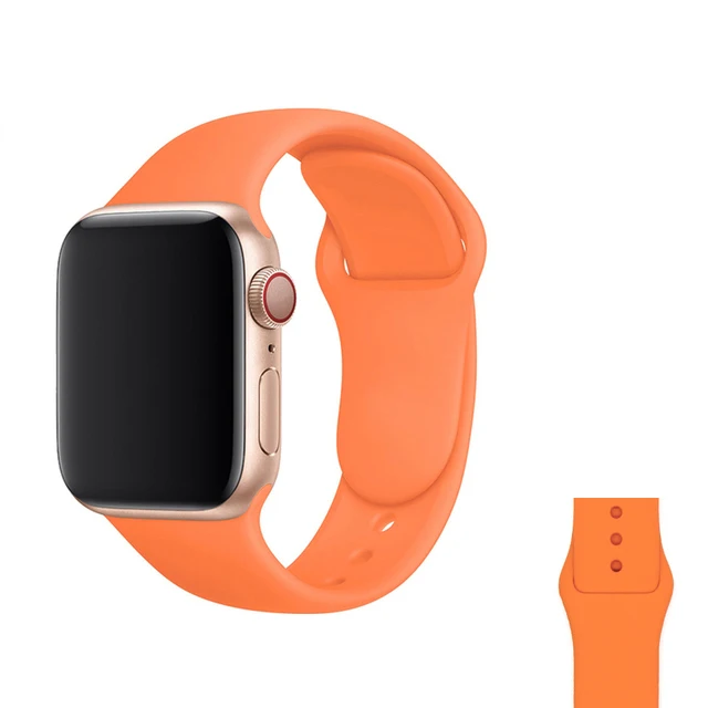 Silicone Strap For Apple Watch Band  7 41mm/45mm Series 6 SE 5 4 42mm/44mm Rubber Wristband iWatch 3 2 1 38/40mm Smart Bracelet 48