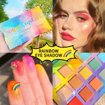 

HUDAMOJI Colorful Summer 18 Color Eyeshadow Palette Pearly Matte Rainbow Glitter Eye Shadow Waterproof Non-Smudge Makeup TXTB1