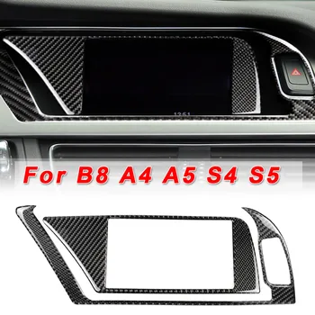 

For B8 A4 A5 S4 S5 GPS Panel Sticker Decoration Wear-resistant Replacement Car Auto 2Pcs Carbon Fiber