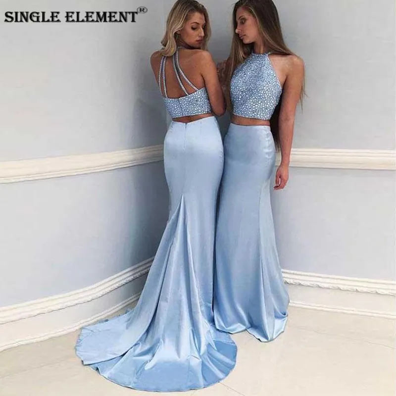 

Prom Dresses Two Pieces Long Prom Dress vestido formatura Beading Wedding Party Dresses