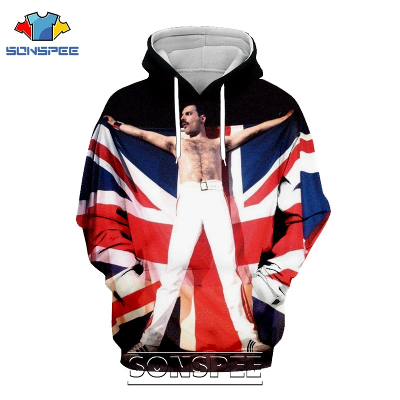 SONSPEE 3D Print Freddie Mercury Hoodie Men Women Casual Rock Coat Streetwear Hip Hop Pullover Tops Legend Singer Sweatshirt (11)