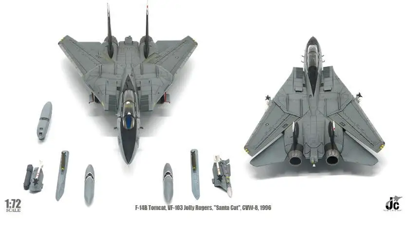 JC Крылья F-14B Tomcat VF-103 Jolly Rogers santa cat GVW-8 1996 1/72 литье под давлением модель самолета