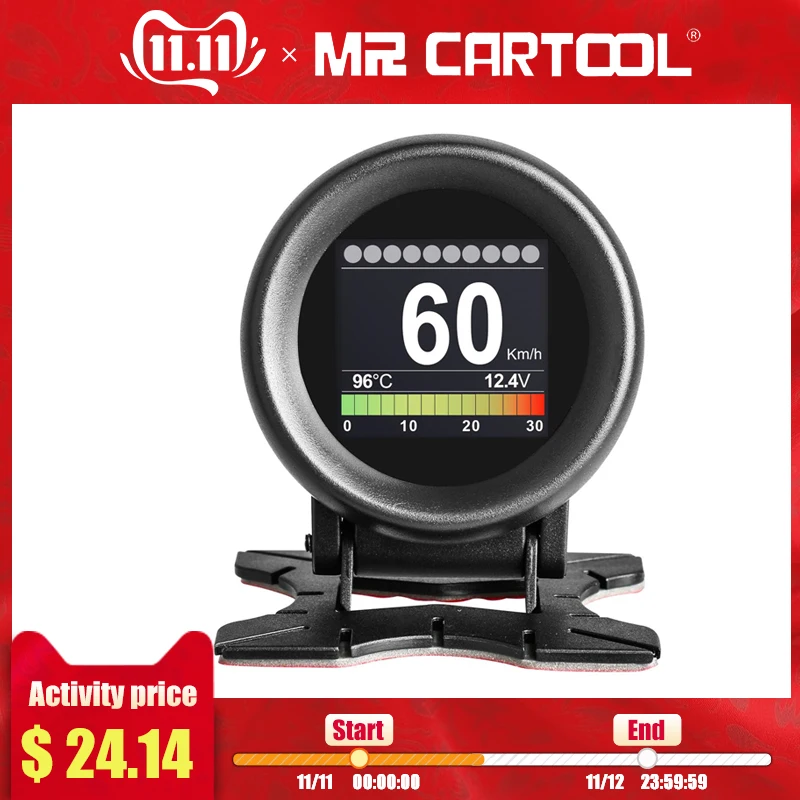 Kaufen MR CARTOOL M3 Auto OBD2 HUD Head Up Display GPS Tacho Überdrehzahl Warnung Öl Wasser Temp Gauge Digitale OBD2 diagnose Tool