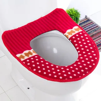 

Winter Circle Point Thickening Closestool Plush Cushion Closestool Sit Then Set Stripe Fastening Closestool Circle Special