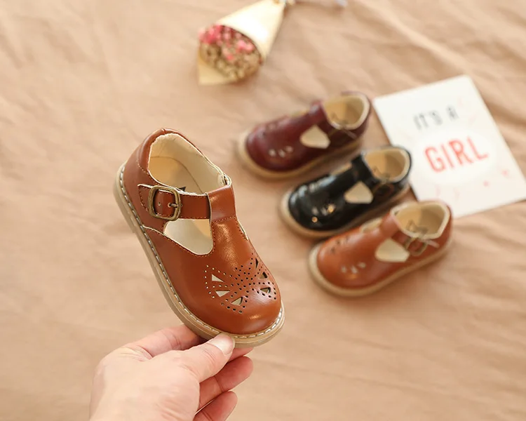 

New Children Toddler Baby Little Girls Boys Summer Hollow Leather Shoes For Girls Kids Retro Dress Shoes 1 2 3 4 5 6 7 Years New