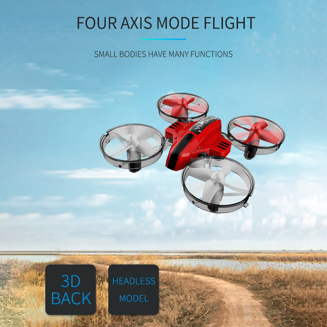 HOBBYINRC 3 в 1 DIY Квадрокоптер для детей с дистанционным управлением самолет с фиксированным крылом Крытый трюк планер Дрон комплект-Красный