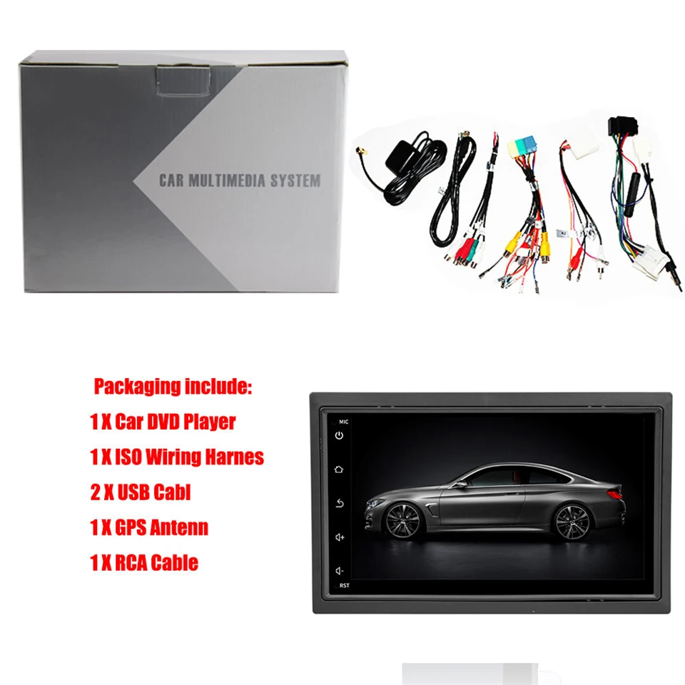 Discount Octa core Android 7 2 Din Universal Car Multimedia Player Navigation Stereo Car Radio DVD For KIA RIO Sedan ford focus 2 Mk2 Mk3 3