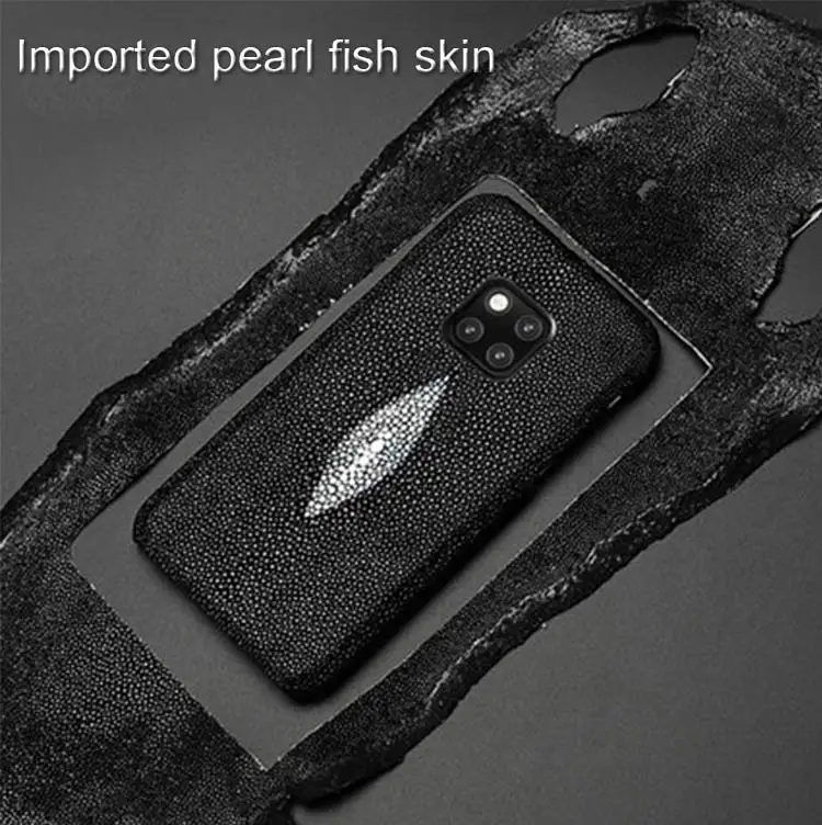 Для huawei mate 20 Pro чехол из натуральной кожи Stingray fishskin чехол для huawei mate 20 чехол s чехол из натуральной кожи задняя крышка Черный