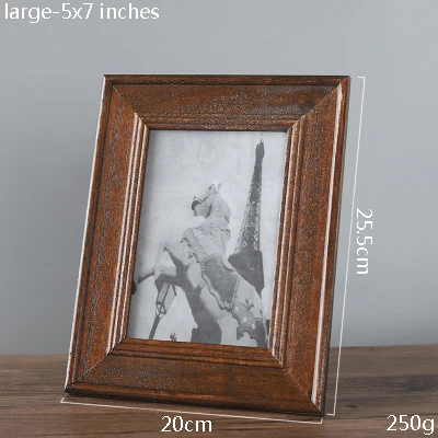 Винтажная настольная деревянная фоторамка европейский домашний декор 4x6,5x7 дюймов прямоугольная темная деревянная фоторамка