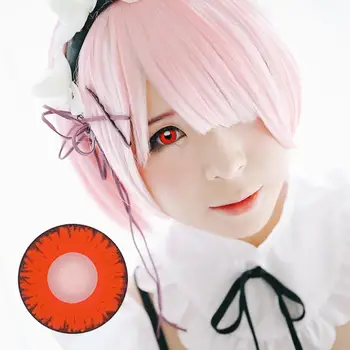 

2Pcs/Pair Colored Contact Lenses Shining Red Series Cosmetic Contact Lenses Beauty Lenses for Eyes Halloween Cosplay Yearly Use