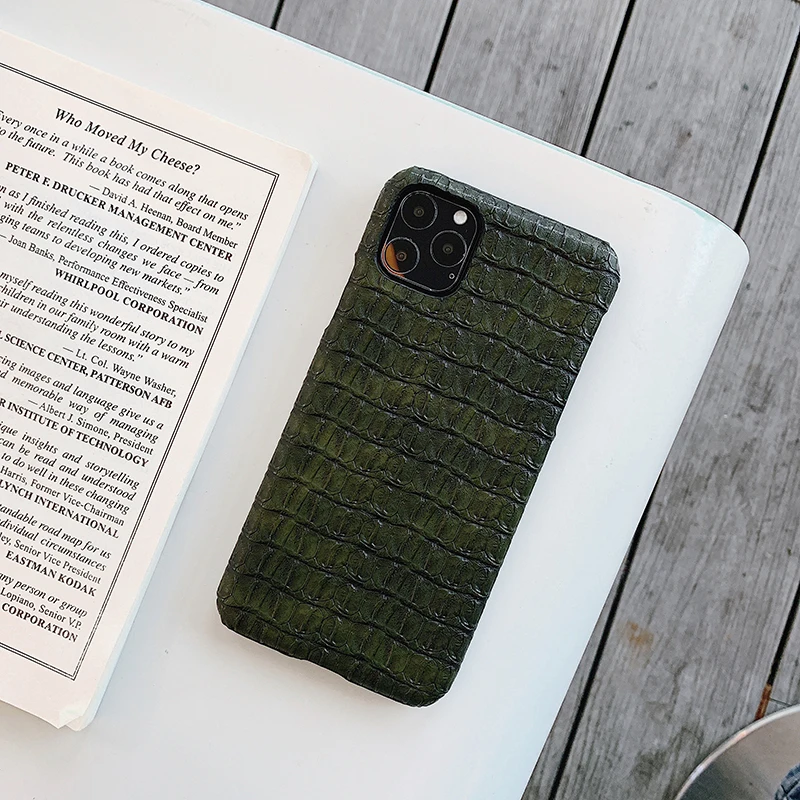 Роскошный бизнес крокодиловая кожа защитный кожух для Apple iPhone 7 8 6 S Plus 11 Pro X XS Max Xr Relie Аллигатор кожаный чехол для телефона