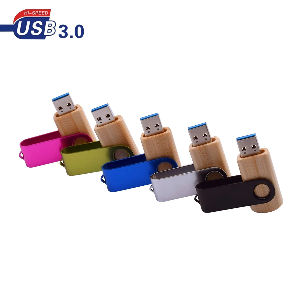 Цветной зажим из металла + бамбукового дерева USB флеш накопитель 3 0 128 Гб 64 ГБ 32 16 8