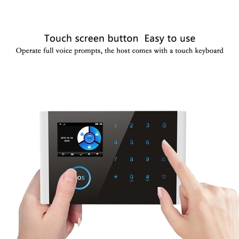 Wifi/GSM/4G GPRS Alarm System Wireless Infrared Smart Home Security Monitoring Host LCD Display/SOS/Cellphone Remote Control
