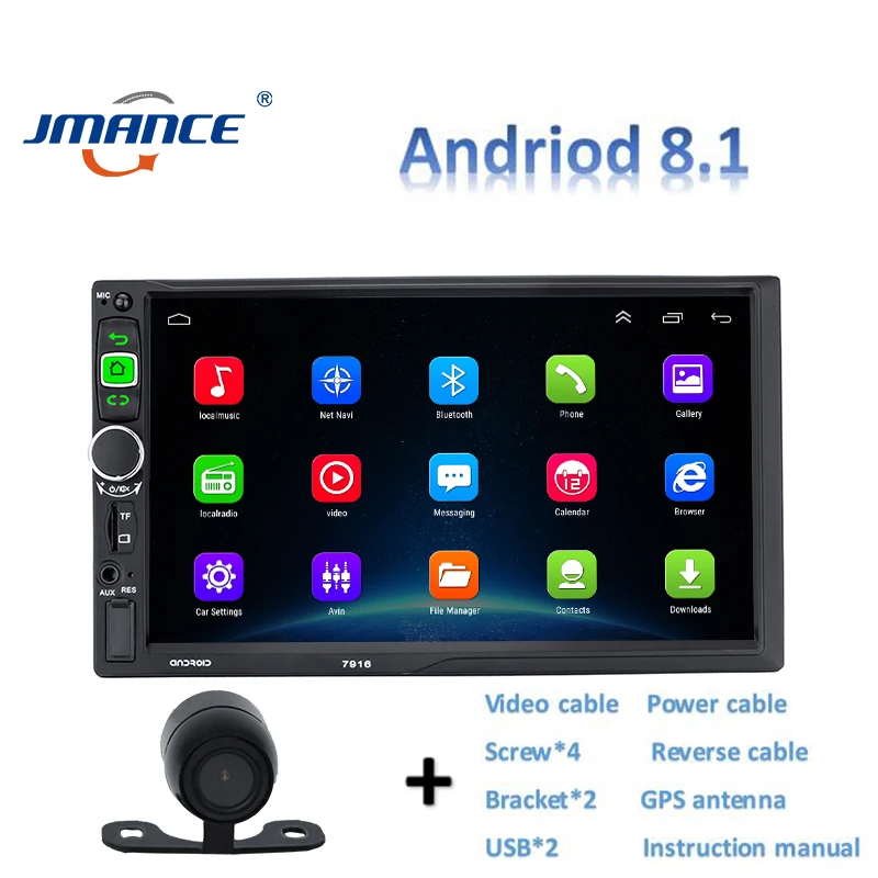 JMANCE автомобильный мультимедийный плеер 2 din android 7916 Авторадио подголовник Автомобильный монитор Автомобильные аксессуары видеоигры pantalla para авто - Цвет: camera