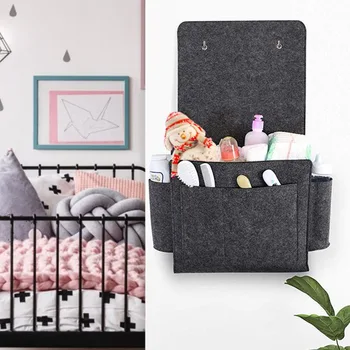 

Bedside Storage Pocket Felt Bed Hanging Storage Organizer Home Bedroom Phone Small Things Holder