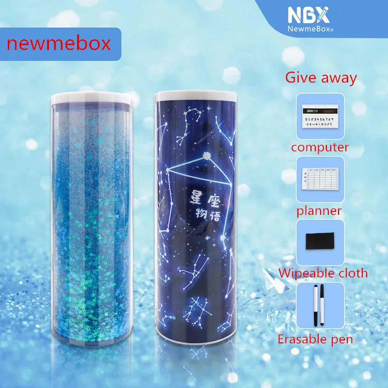 кот пенал Quicksand newmebox Kawaii школьный Блестки пинал канцелярия для школы с